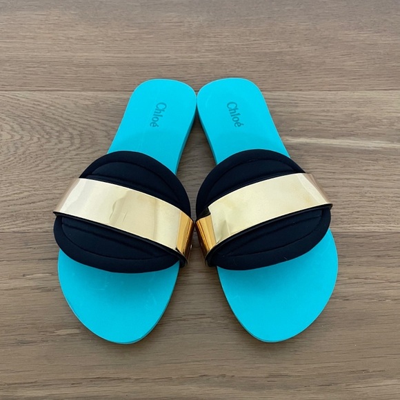 Chloé Embellished Neoprene Slides, EU39 - Picture 2 of 13